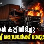 പാലക്കാട് ലോറികൾ തമ്മിൽ കൂട്ടിയിടിച്ചു, പിന്നാലെ തീപിടിത്തം; ഡ്രൈവർക്ക് ദാരുണാന്ത്യം